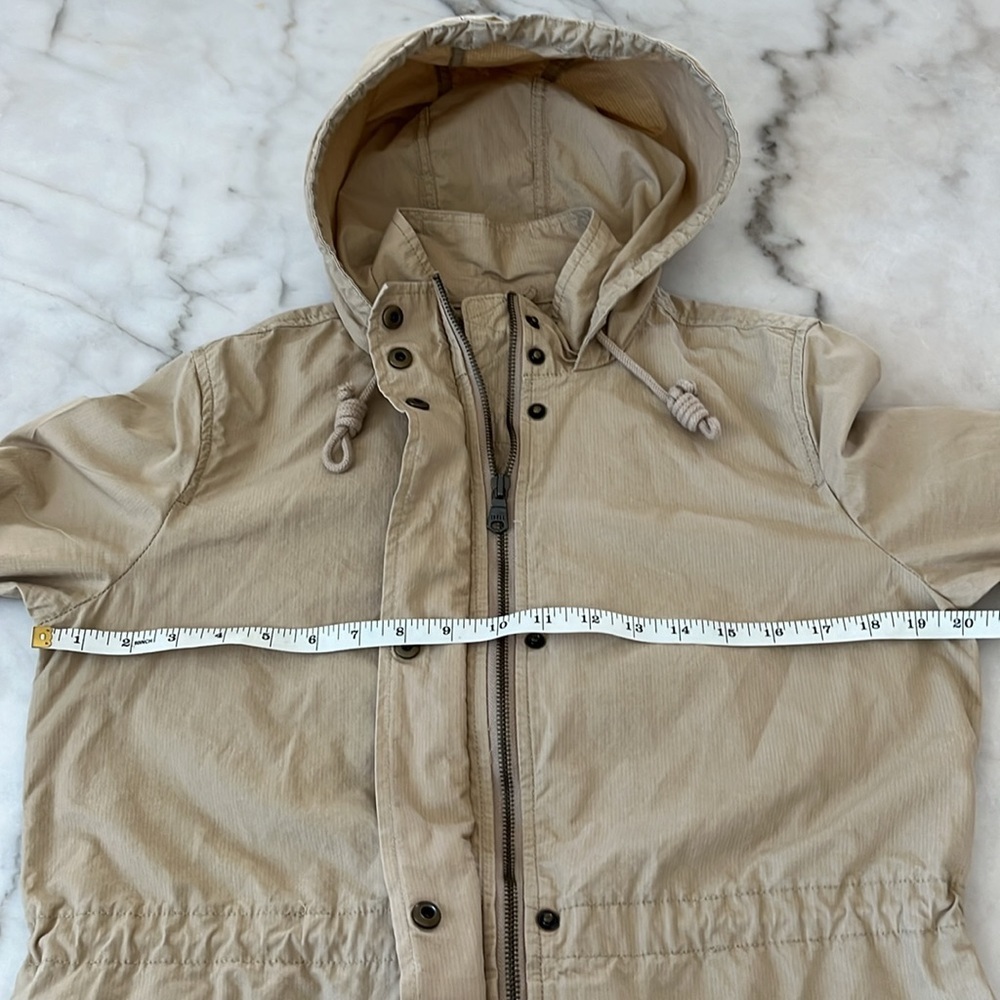 Levi's Women's Cotton Hooded Utility Jacket Lightweight Sz S Khaki Beige - Picture 14 of 16